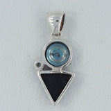 Black Onyx & Pearl Silver Pendants
