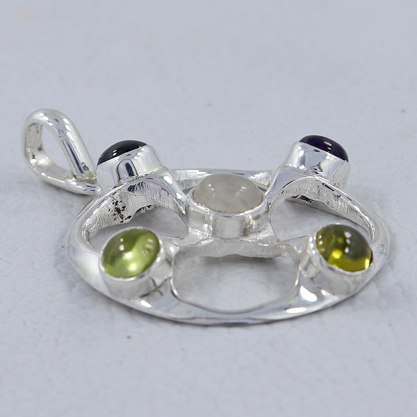 Rainbow Moonstone Silver Pendants