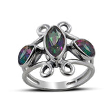 Natural Blue Topaz Sterling Silver Rings