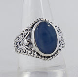 Natural Larimar Silver Rings