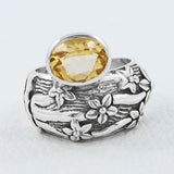925 Sterling Silver Garnet Rings