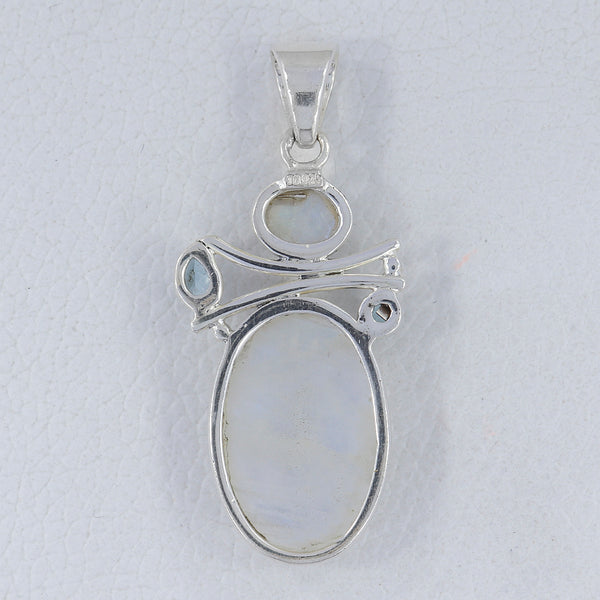 Rainbow Moonstone Silver Pendants