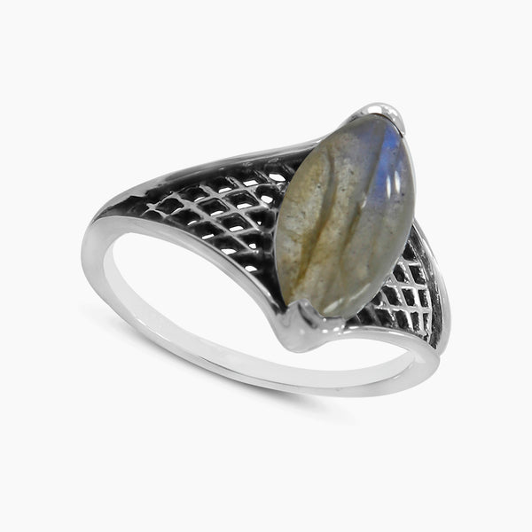 Rainbow Moonstone Silver Rings