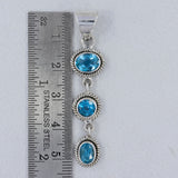 925 Silver Blue Topaz Pendants