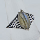 Rainbow Moonstone Silver Ring