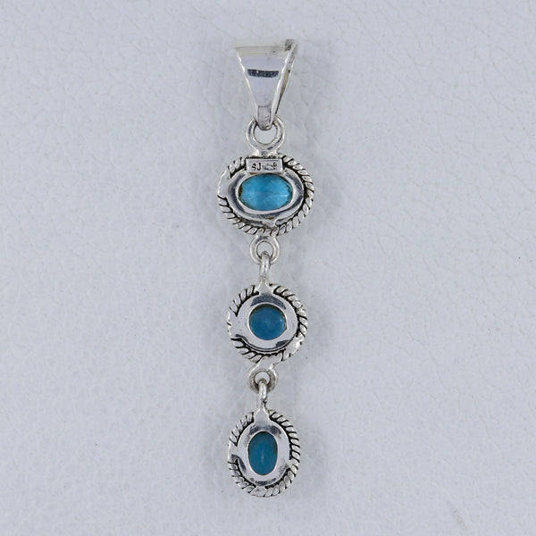 925 Silver Blue Topaz Pendants