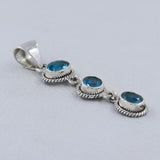 925 Silver Blue Topaz Pendants