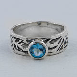 925 Sterling Silver Blue Topaz Rings