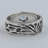 925 Sterling Silver Blue Topaz Rings