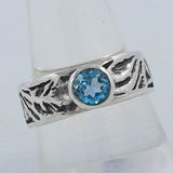 925 Sterling Silver Blue Topaz Rings