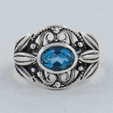 Blue Topaz 925 Silver Ring