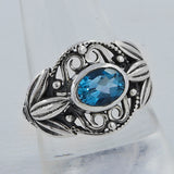 Blue Topaz 925 Silver Ring