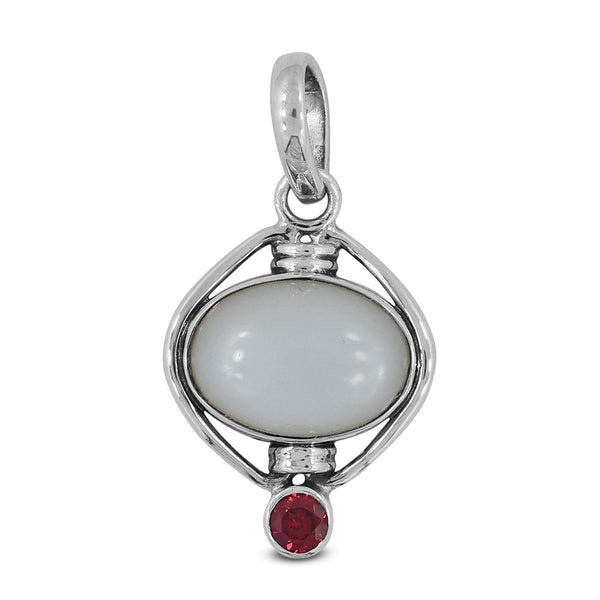 925 Silver Rainbow Moonstone Pendant