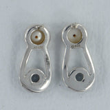 Pearl and Blue topaz Silver Studs Earrings