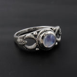 925 Silver Rainbow Moonstone Rings