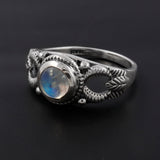 925 Silver Rainbow Moonstone Rings