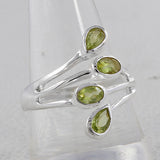 Natural Peridot Silver Rings