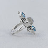 Rainbow Moonstone Silver Ring