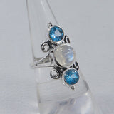 Rainbow Moonstone Silver Ring