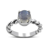Rainbow Moonstone Silver Ring