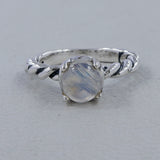 Rainbow Moonstone Silver Ring