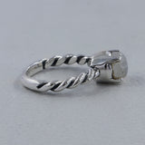 Rainbow Moonstone Silver Ring