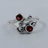 Natural Garnet Silver Rings