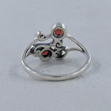 Natural Garnet Silver Rings