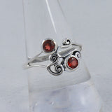 Natural Garnet Silver Rings