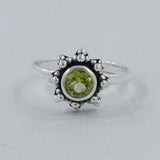 Natural Peridot Sterling Silver Rings