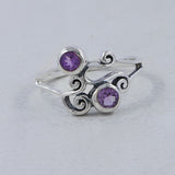 Natural Garnet Silver Rings