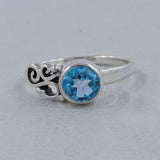 925 Sterling Silver Blue Topaz Rings