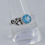 925 Sterling Silver Blue Topaz Rings
