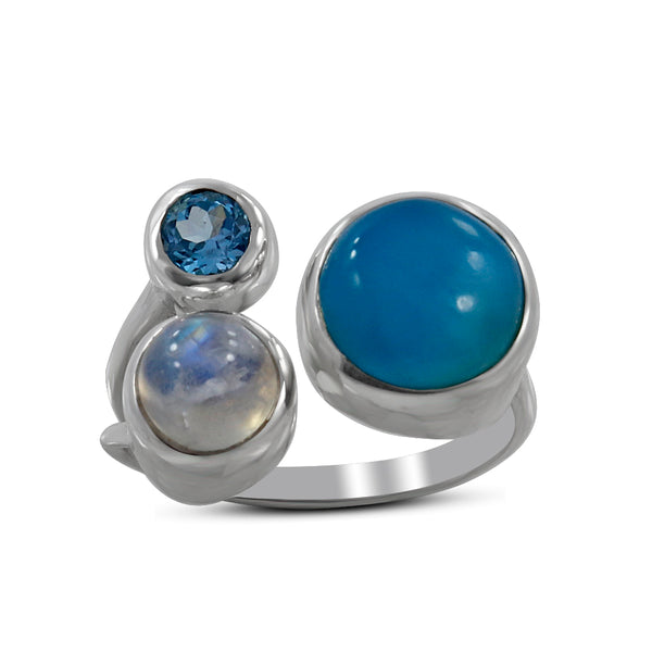 925 Sterling Silver Larimar Ring