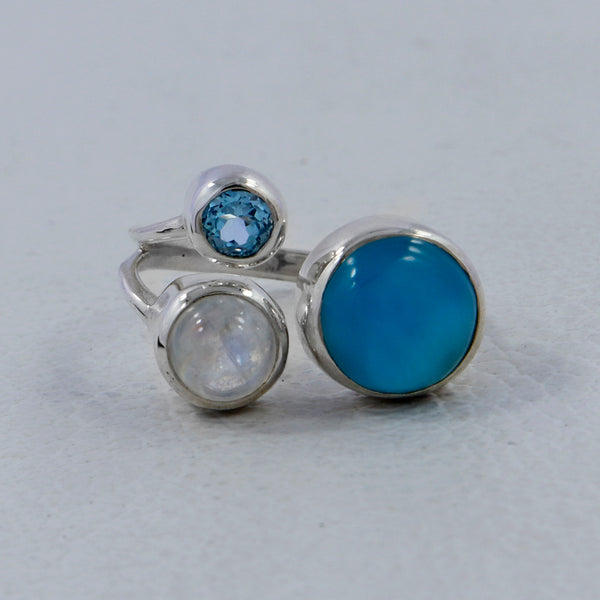 925 Sterling Silver Larimar Ring