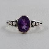 Natural Amethyst Silver Ring