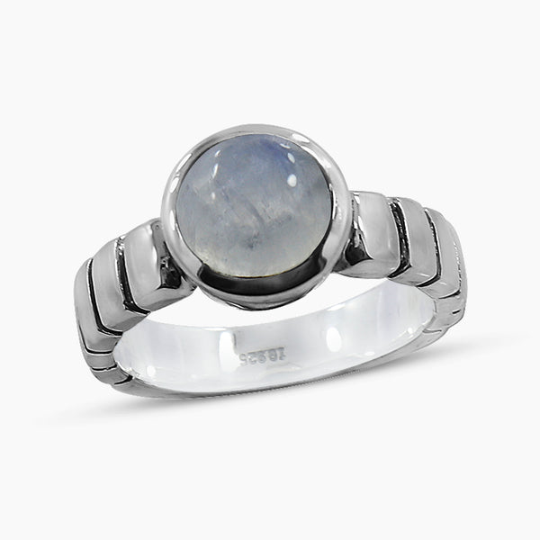 Rainbow Moonstone Sterling Silver Rings