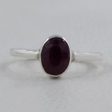 Natural Ruby Silver Rings