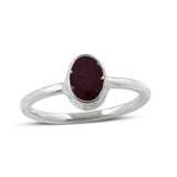 Natural Ruby Silver Rings