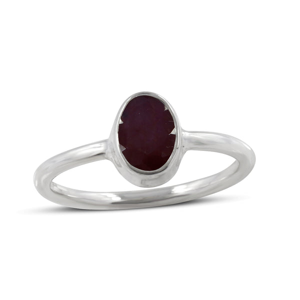 Natural Ruby Silver Rings