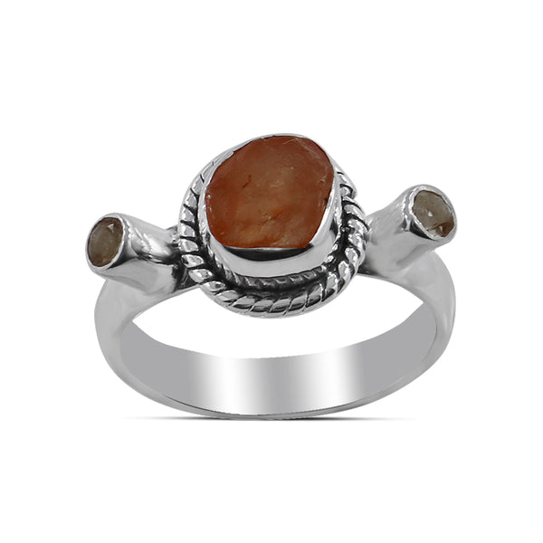 925 Sterling Silver Fanta Garnet Ring