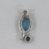 925 Silver Blue Topaz Pendants