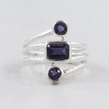 Genuine Iolite Silver Rings
