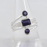 Genuine Iolite Silver Rings