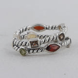 Natural Peridot Silver Rings