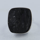 Raw Uncut Black Tourmaline silver Rings