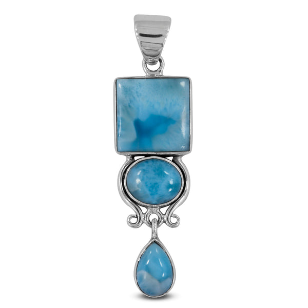 Larimar 925 Sterling Silver Pendant