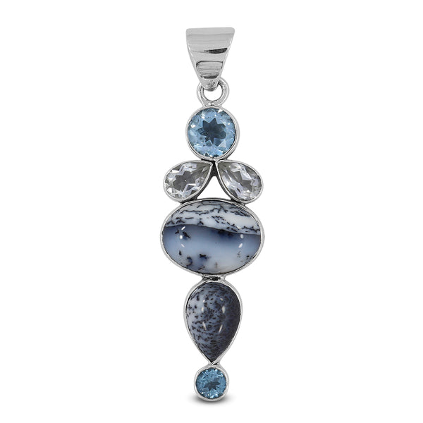 925 Silver Dendritic Opal Pendants