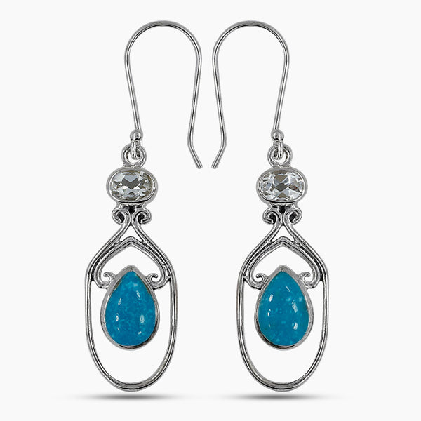 Rainbow Moonstone Silver Earrings