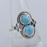 Natural Larimar Silver Rings